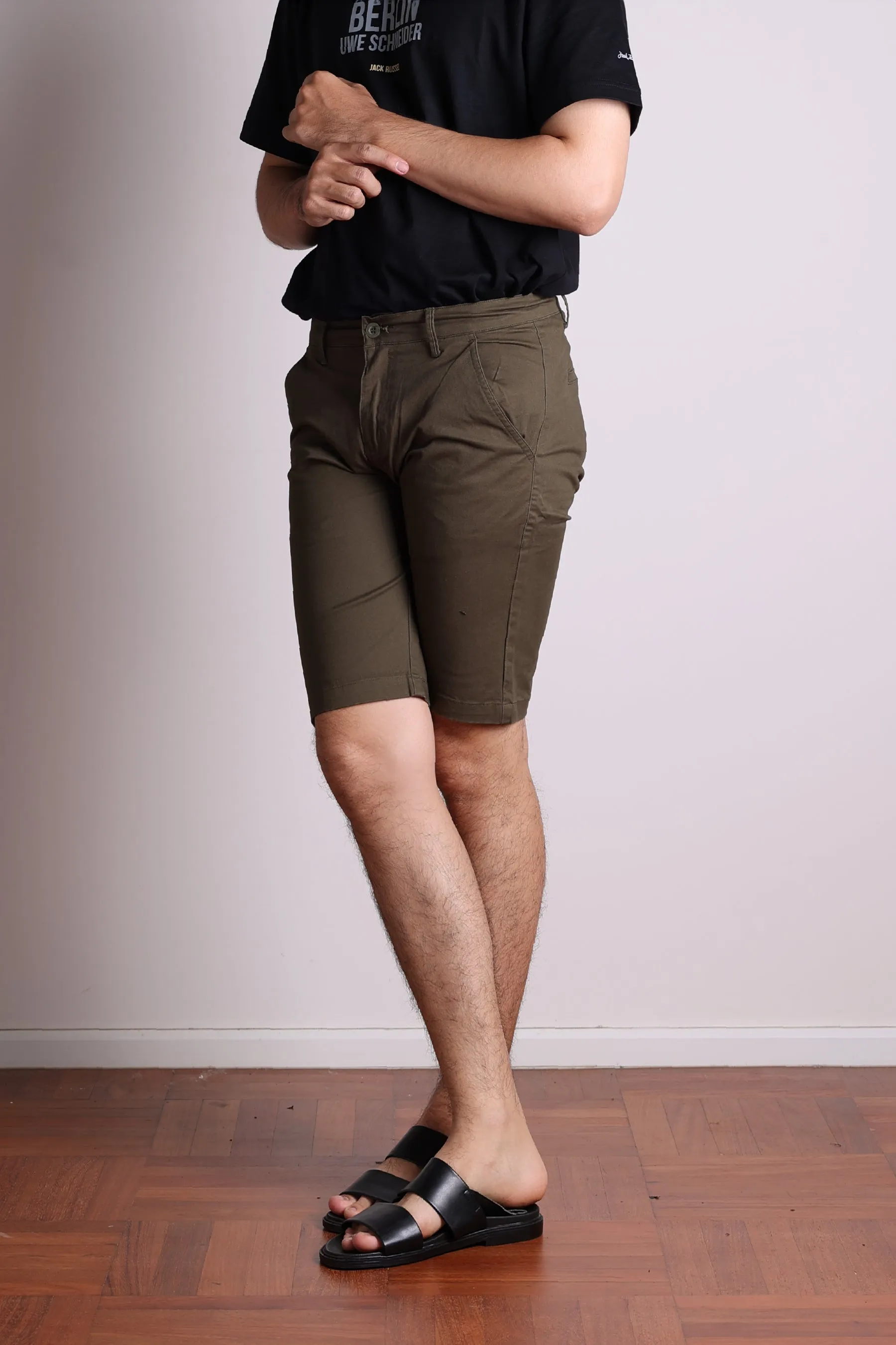 Jack Russel - Men Shorts - Klassik JS-217/OL Slim Fit Olive Green