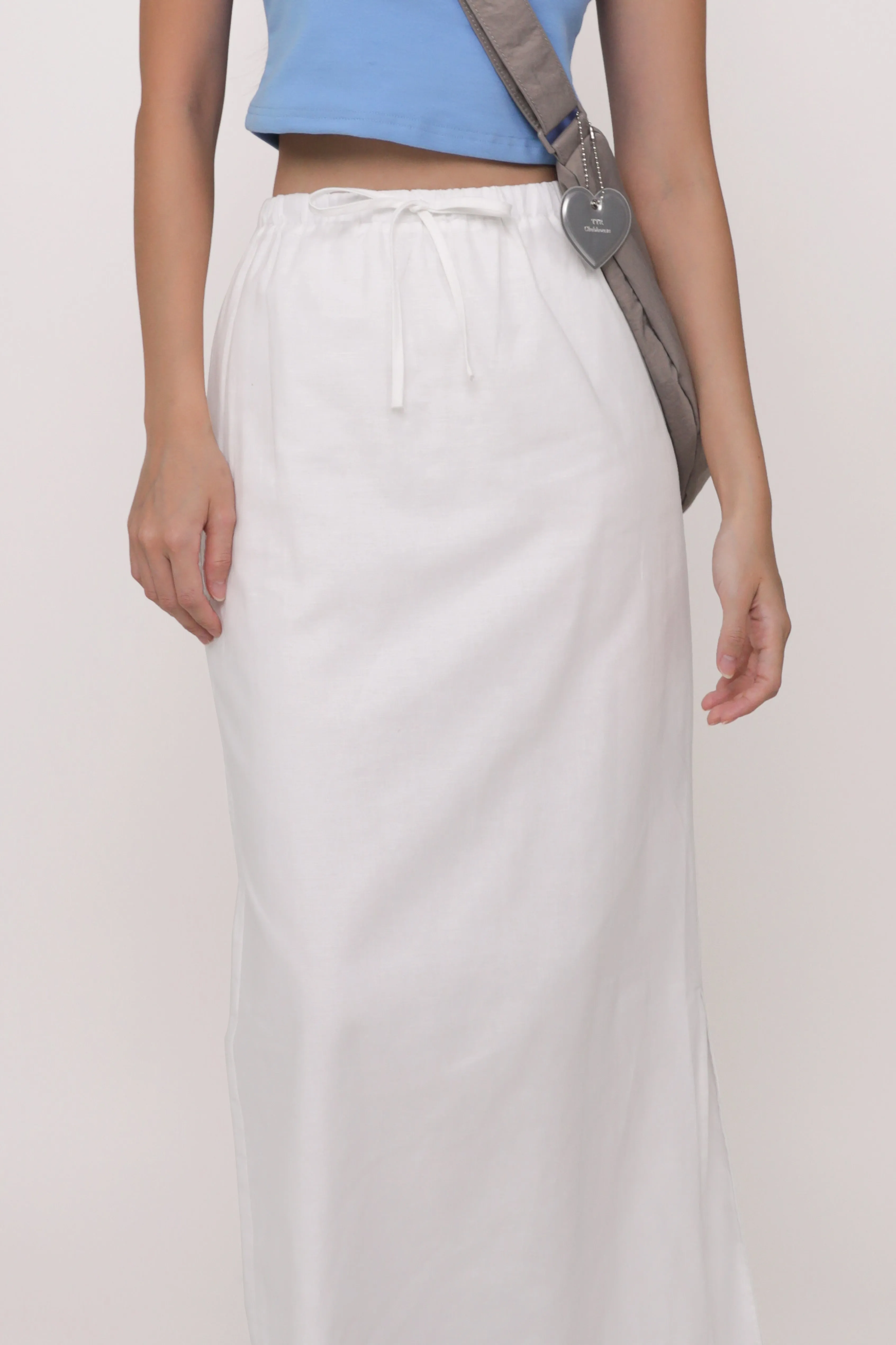 Jaden Linen Drawstring Maxi Skirt