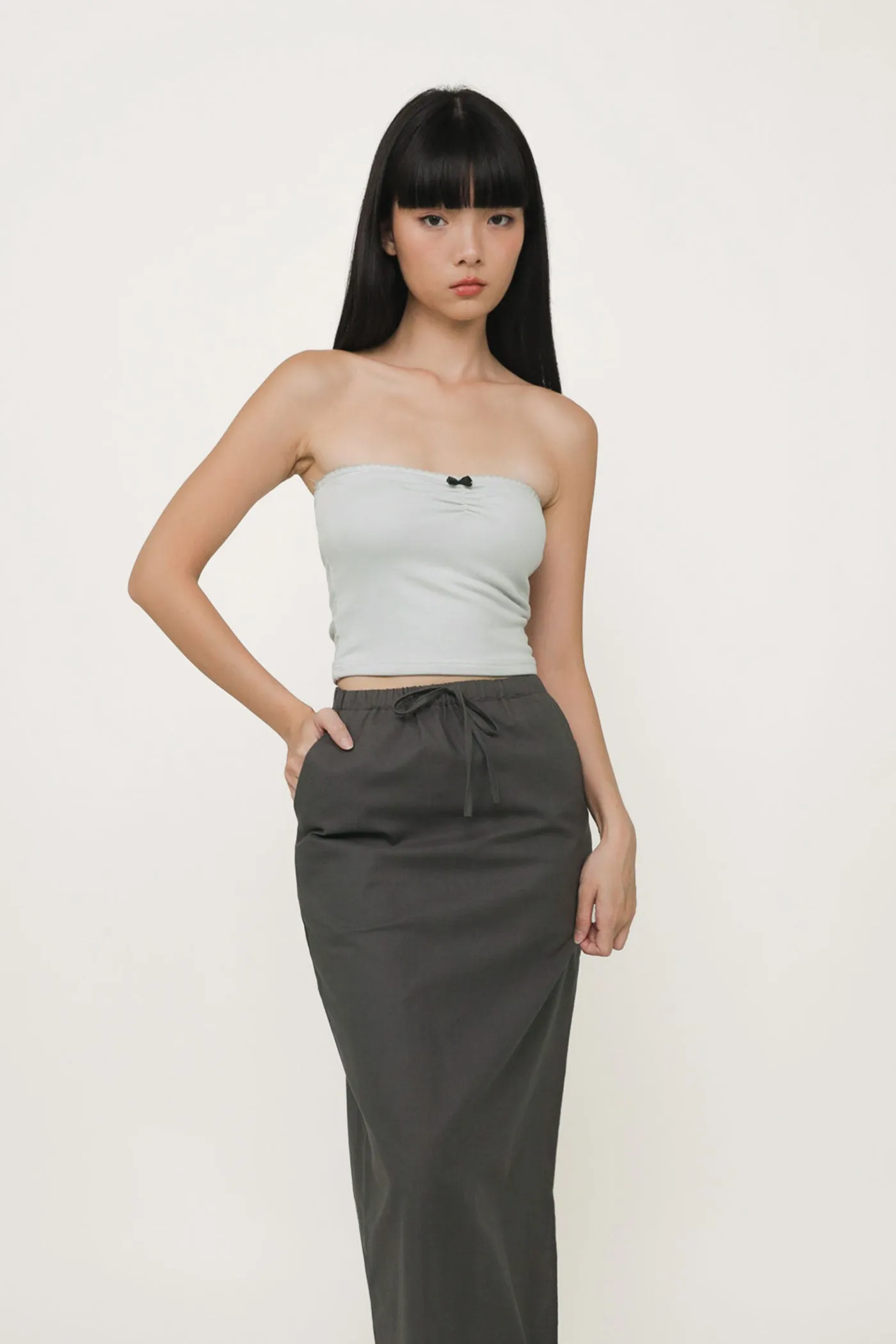 Jaden Linen Drawstring Maxi Skirt