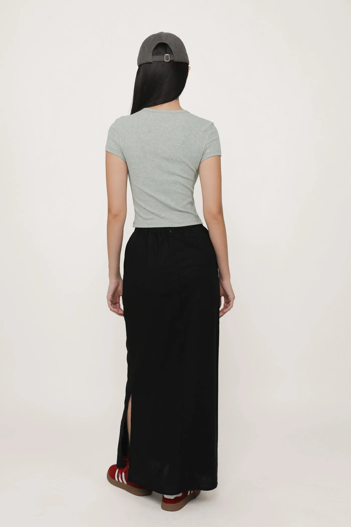 Jaden Linen Drawstring Maxi Skirt