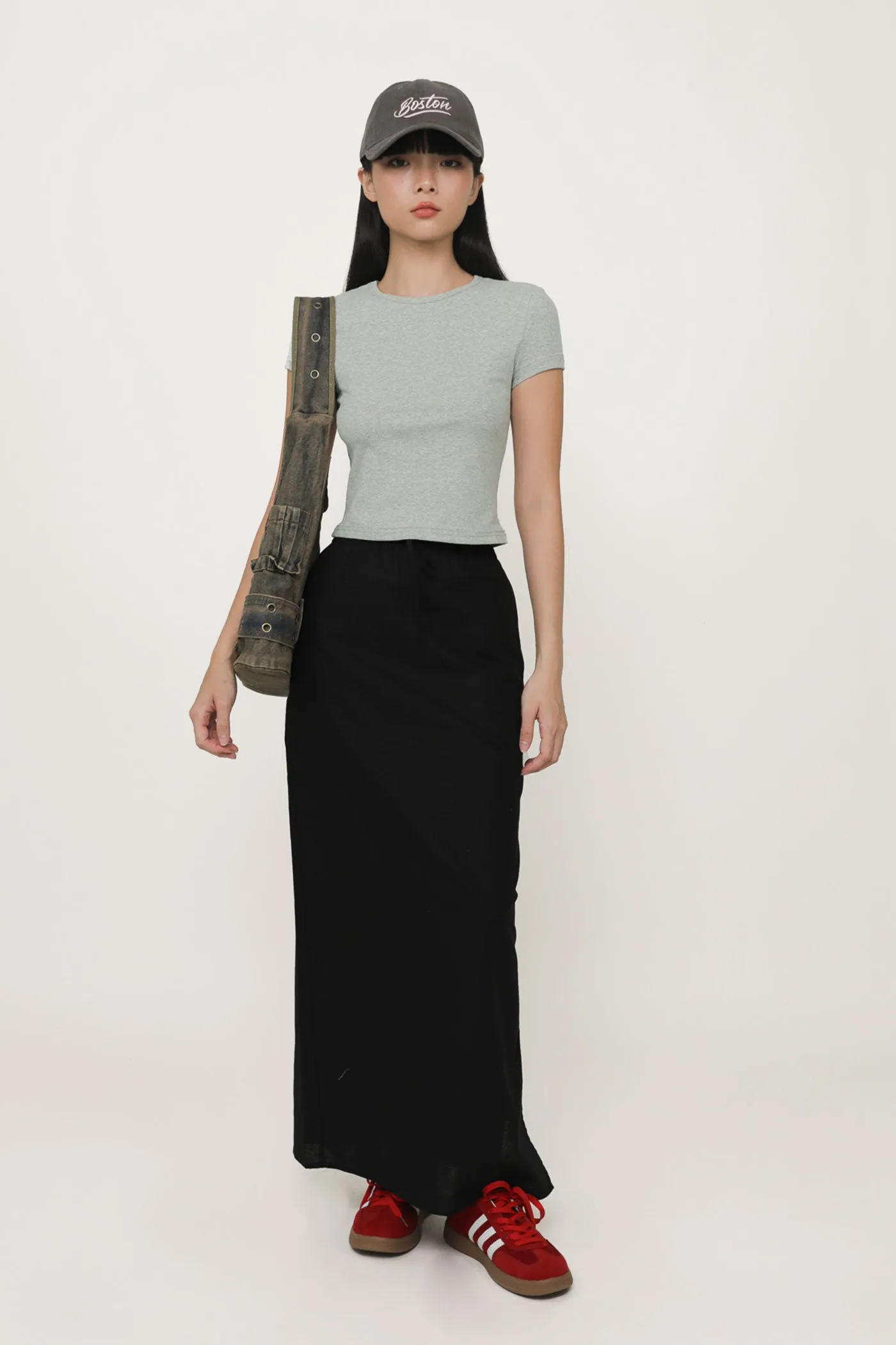 Jaden Linen Drawstring Maxi Skirt