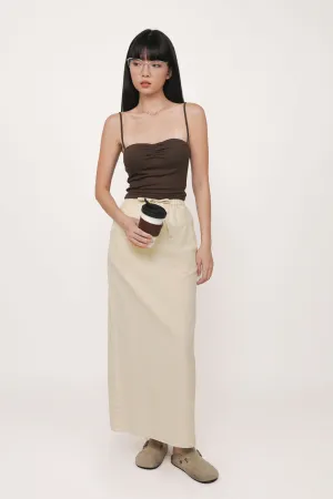 Jaden Linen Drawstring Maxi Skirt