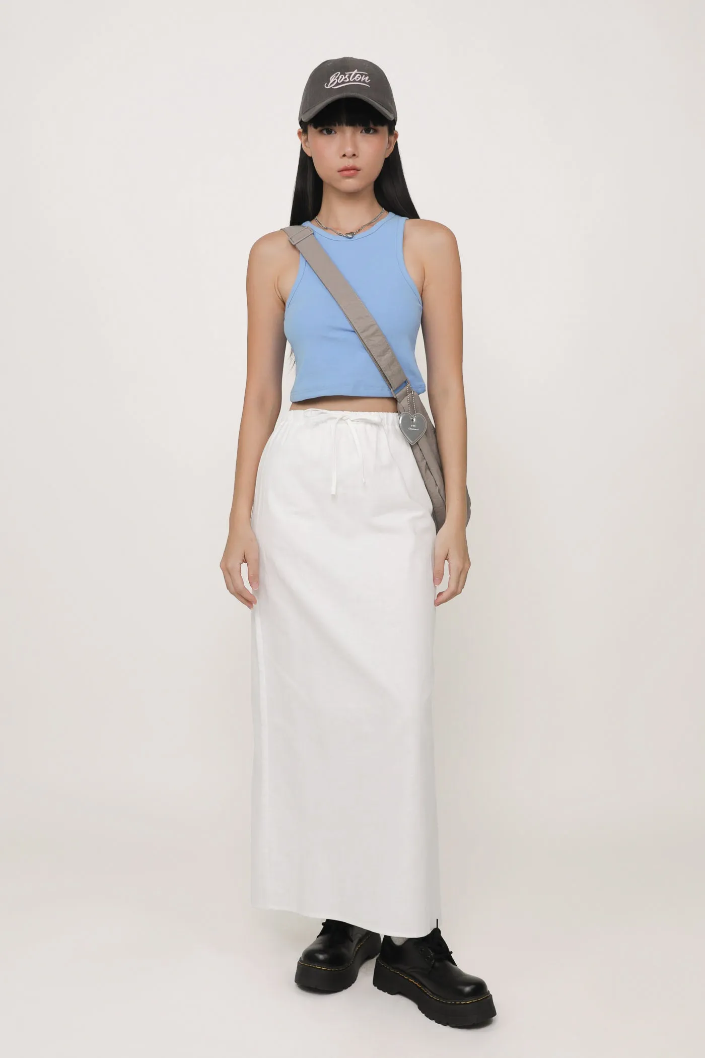 Jaden Linen Drawstring Maxi Skirt