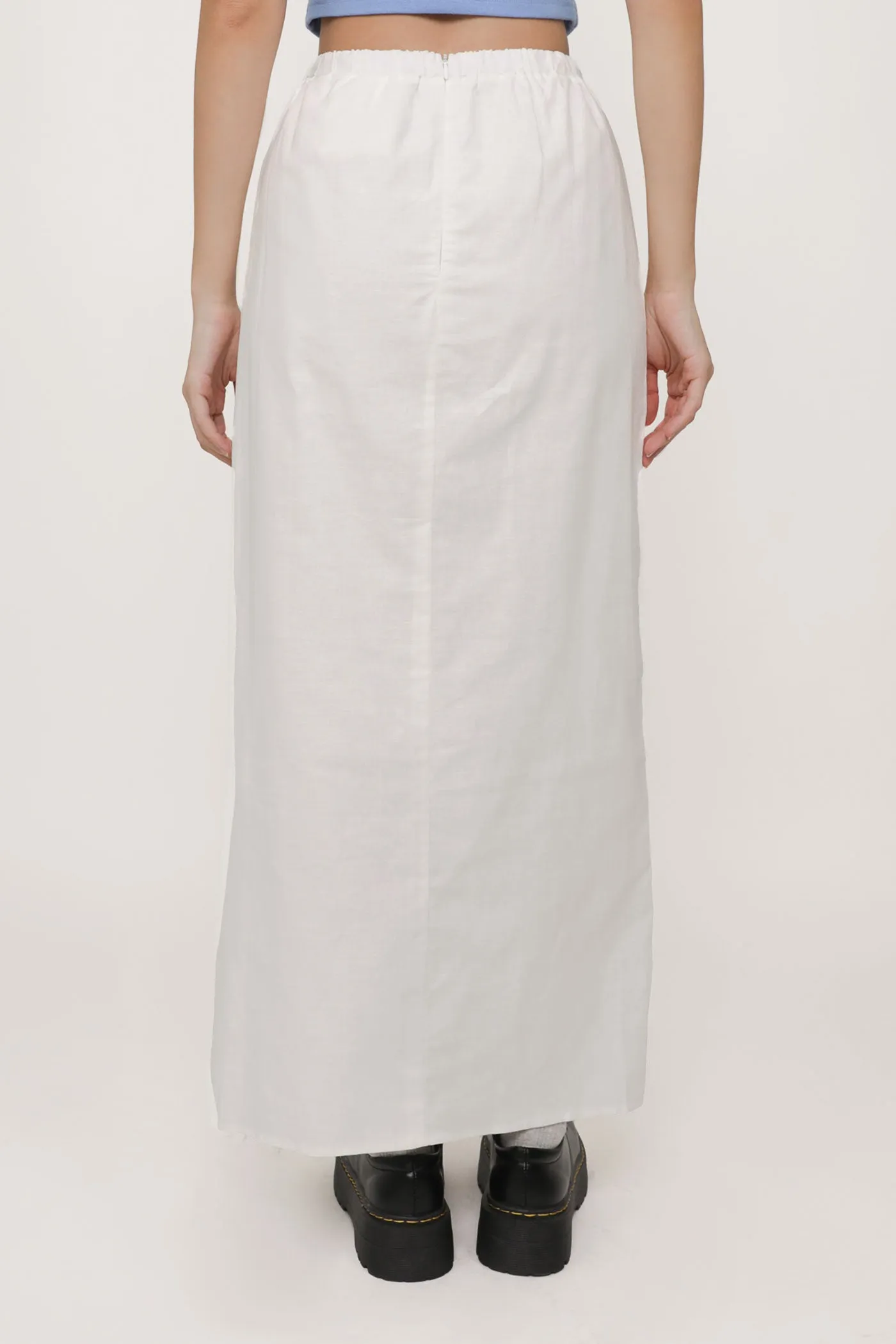 Jaden Linen Drawstring Maxi Skirt