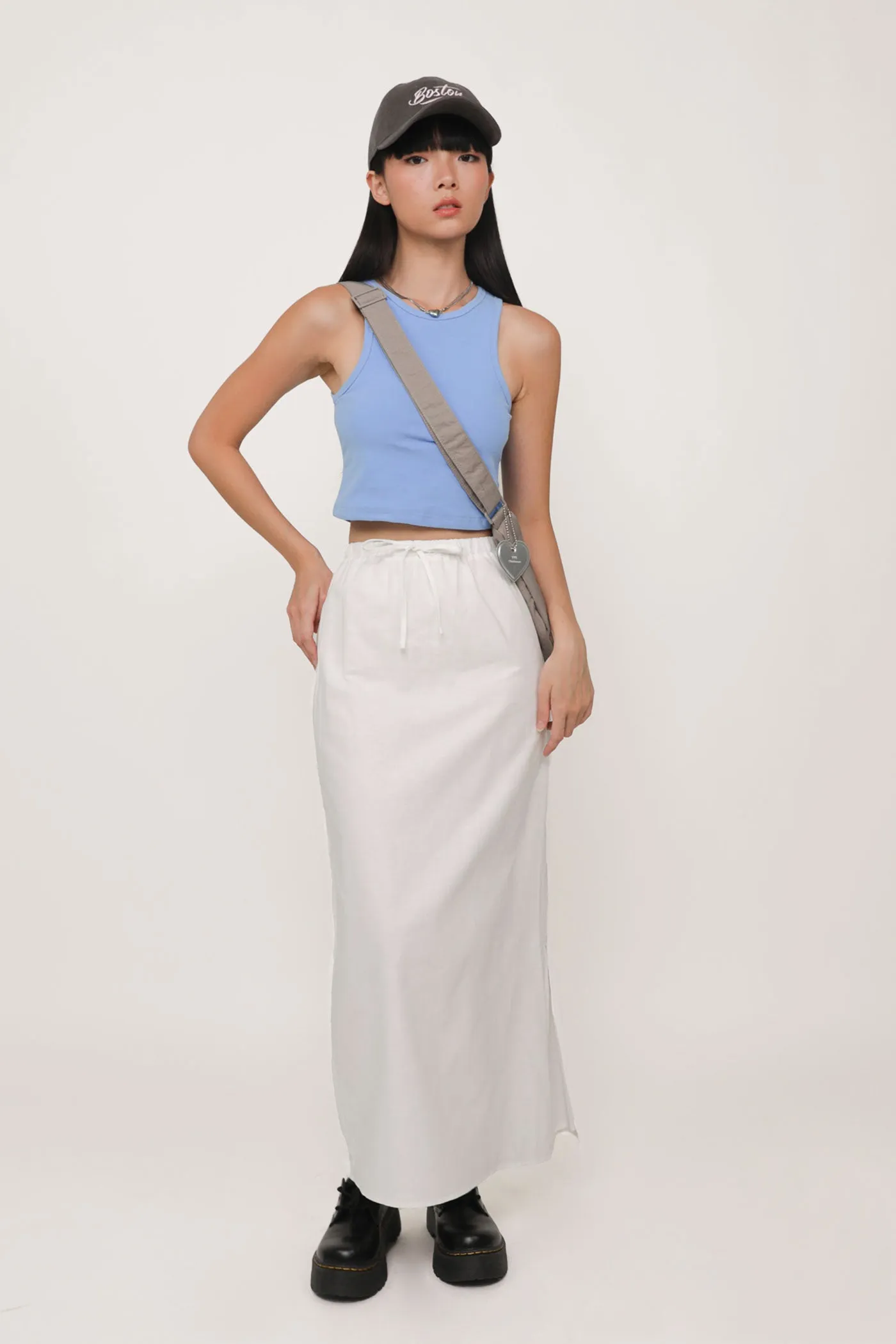 Jaden Linen Drawstring Maxi Skirt