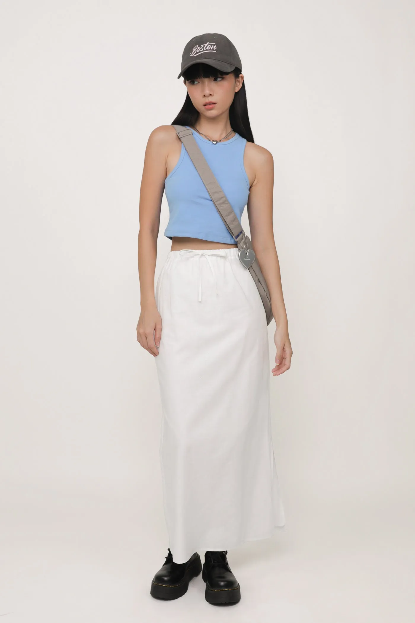 Jaden Linen Drawstring Maxi Skirt
