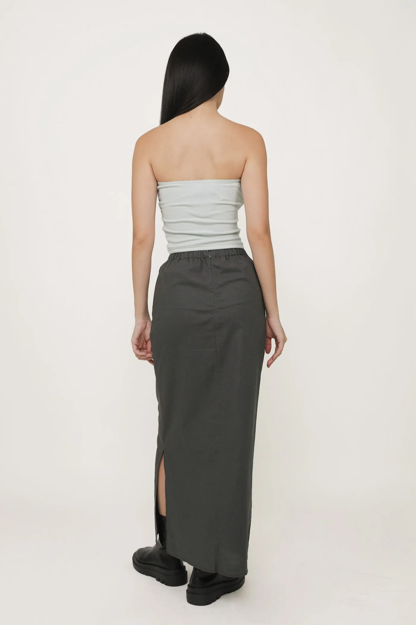 Jaden Linen Drawstring Maxi Skirt