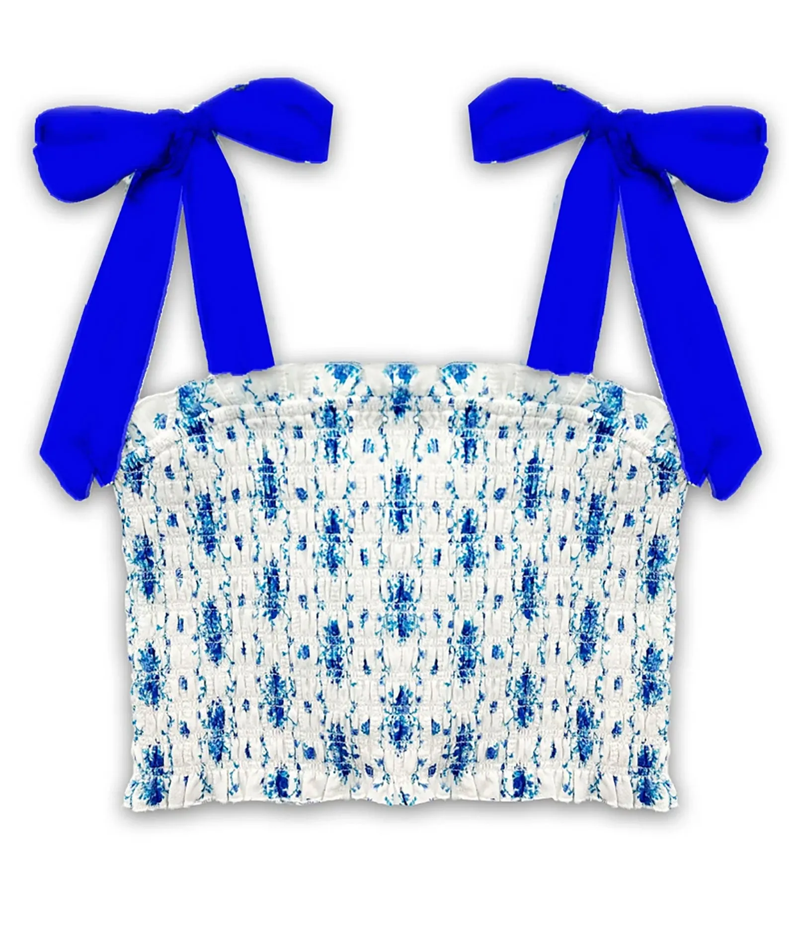 Katie J NYC Girls Santorini Stripe Floral Sunny Tie Top