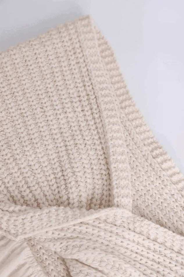 Knot Front Knit Embroidered Tube Top