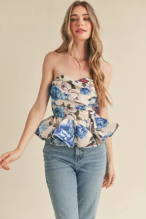 KORI SWEETHEART PEPLUM TUBE TOP