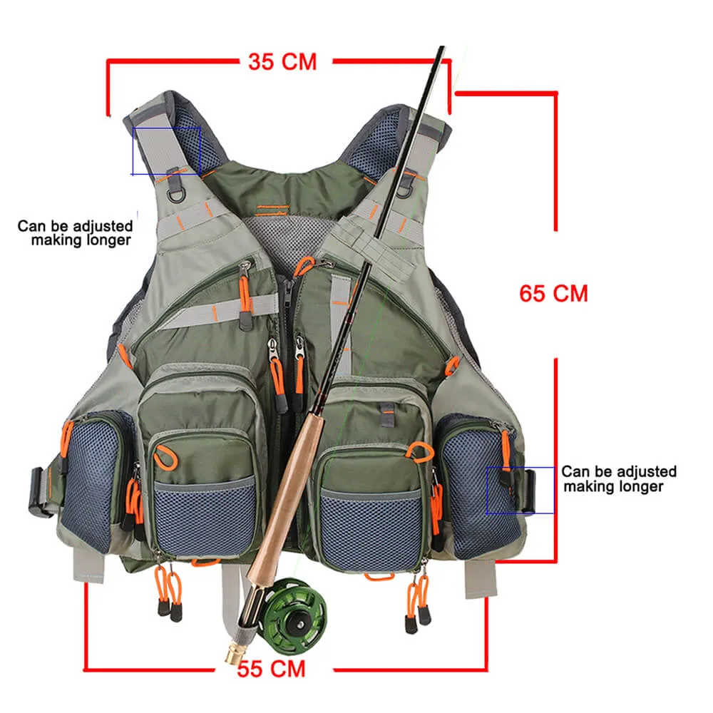 Kylebooker  Breathable Mesh Fishing Vest With Multi-Pockets For Men And Women FV01
