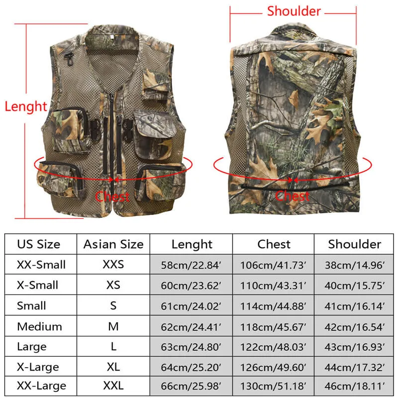 Kylebooker Versatile Men's Fishing Hunting Vest Mesh Back Utility Vest For Outdoor Activities FV04