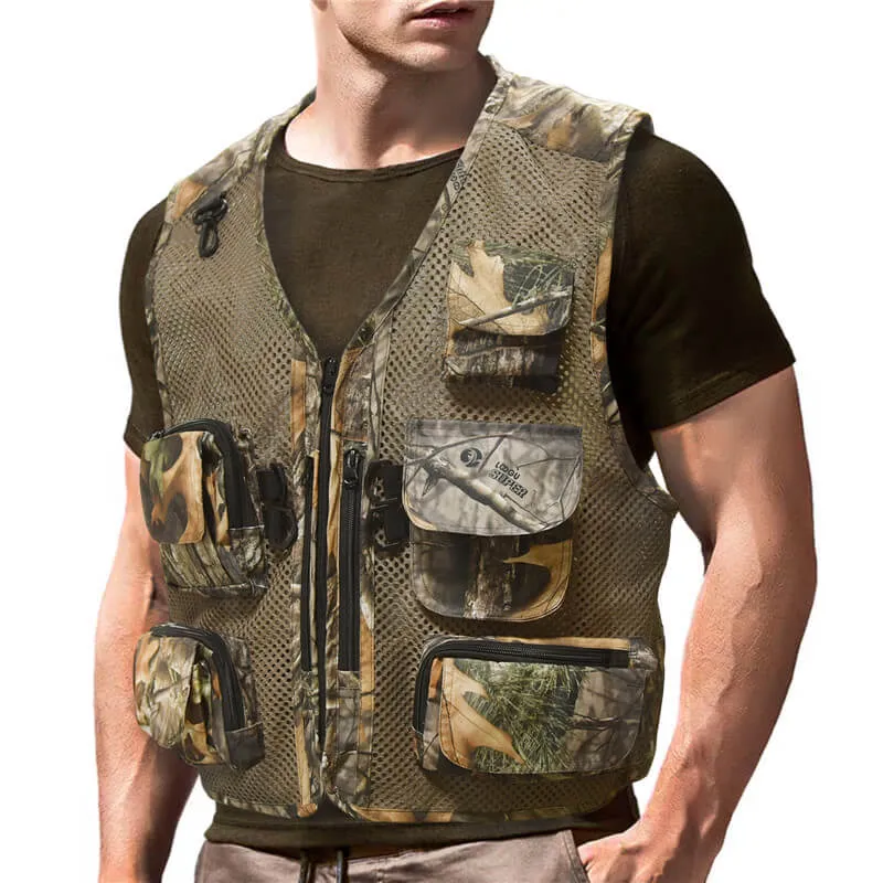 Kylebooker Versatile Men's Fishing Hunting Vest Mesh Back Utility Vest For Outdoor Activities FV04