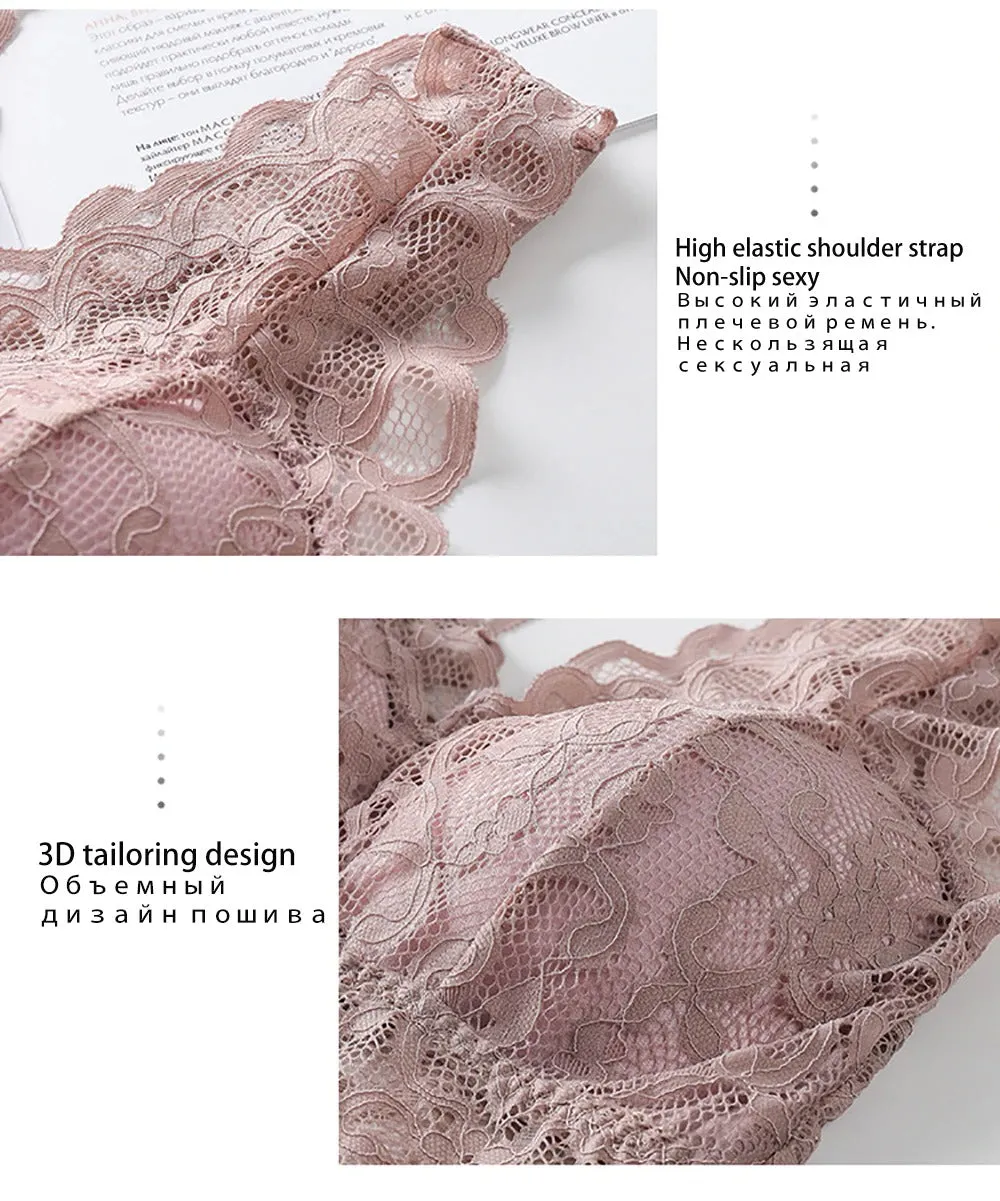 Lace Bralette Removable Padded Camisole T-Shirt (8828)