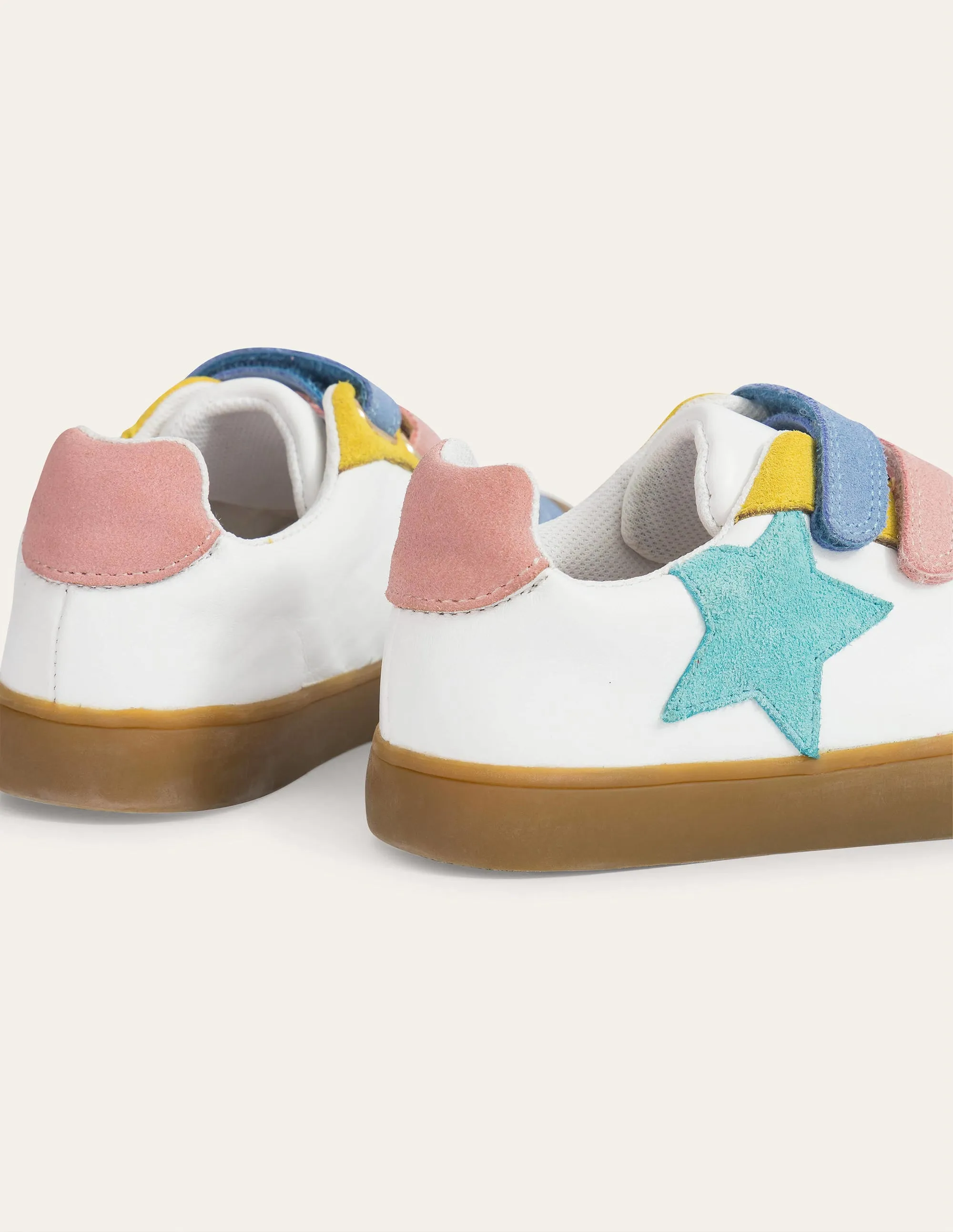 Leather Low Tops-Multi Pastel