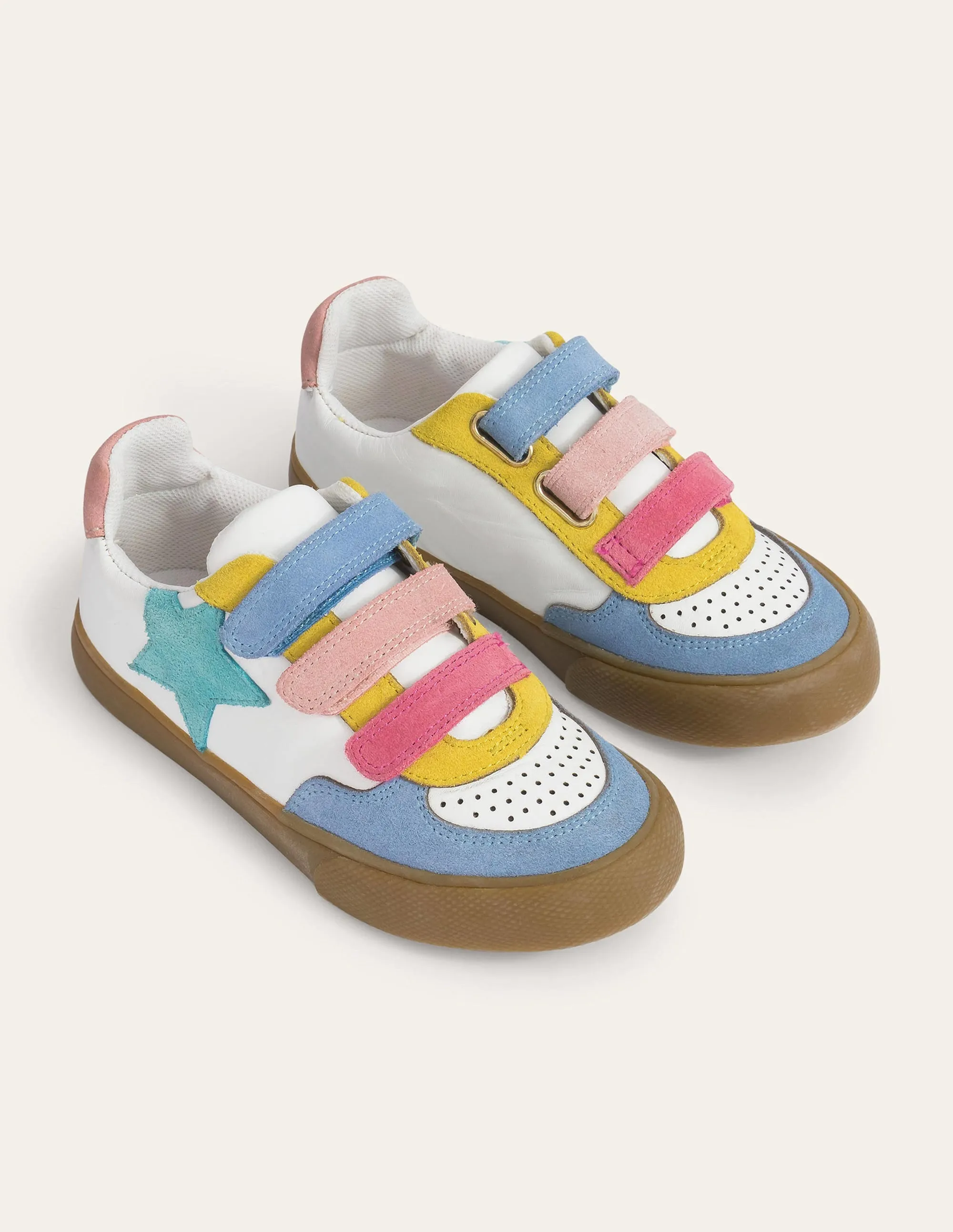 Leather Low Tops-Multi Pastel