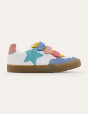 Leather Low Tops-Multi Pastel