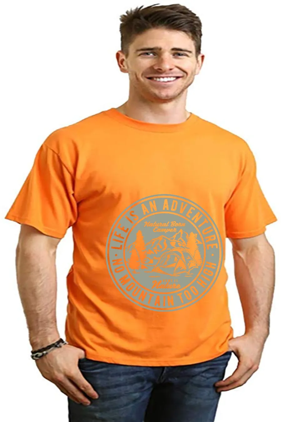 Life Is An Adventure Men's Bamboo Viscose/Organic Cotton Short Sleeve Graphic T-Shirt