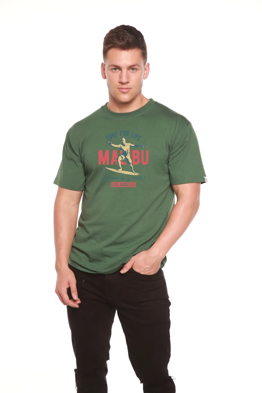 MALIBU Men's Bamboo Viscose/Organic Cotton Short Sleeve Graphic T-Shirt