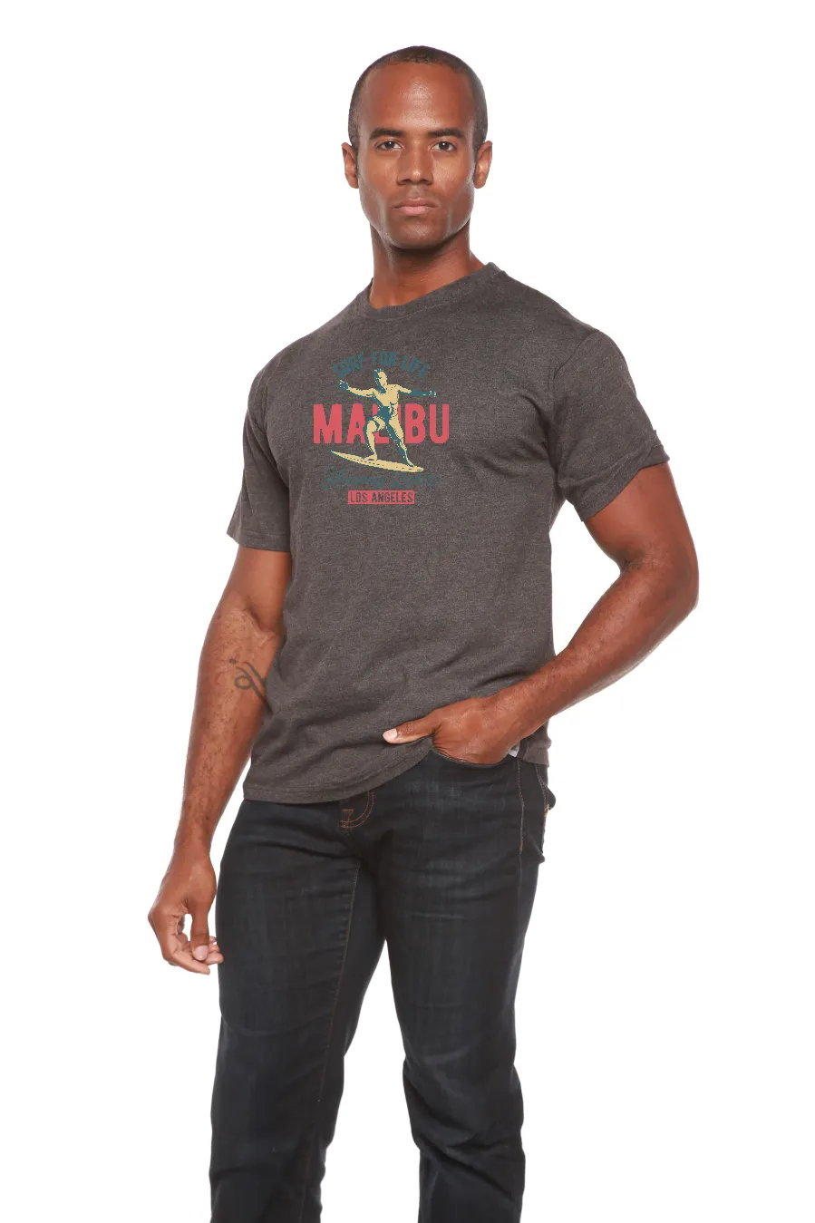 MALIBU Men's Bamboo Viscose/Organic Cotton Short Sleeve Graphic T-Shirt