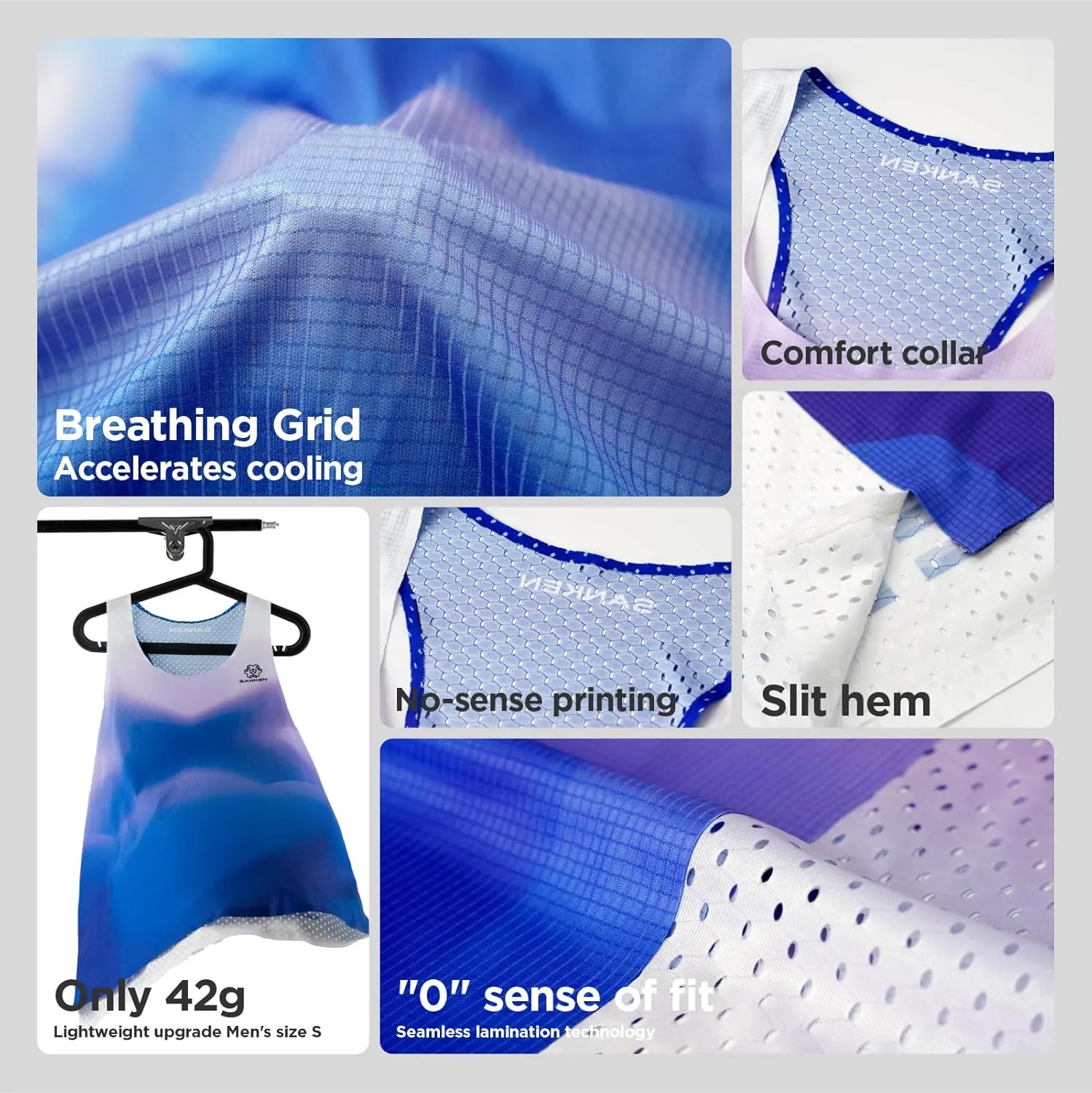 Men's Seamless Running Tank Tops Ultra Lightweight Marathon Singlets Breathable Race Vests Quick Dry Sleeveless Shirt