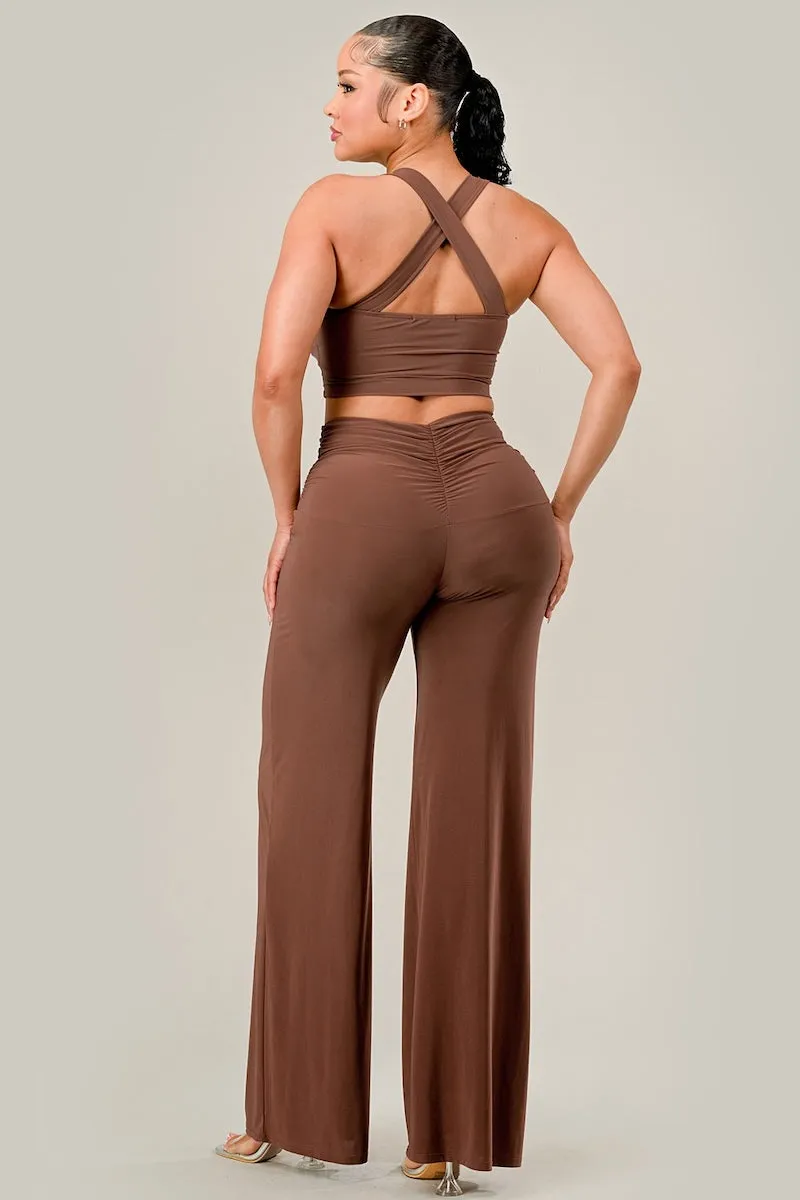 Mini Top and Wide Pants Set
