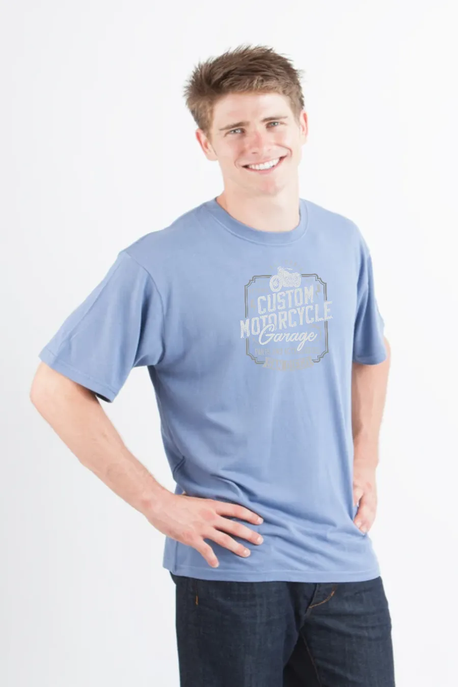 Mototrcycle Garage Men's Bamboo Viscose/Organic Cotton Short Sleeve Graphic T-Shirt