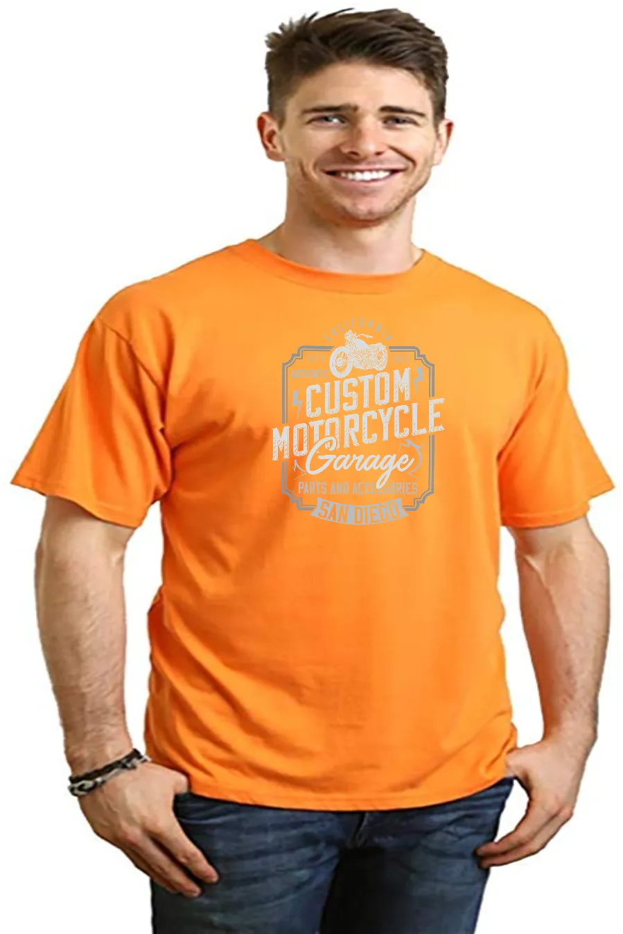 Mototrcycle Garage Men's Bamboo Viscose/Organic Cotton Short Sleeve Graphic T-Shirt