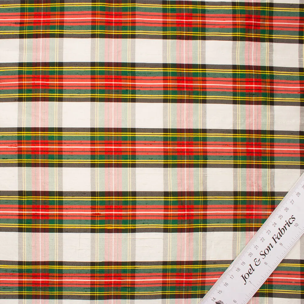 Multi-Coloured Tartan Silk Shantung
