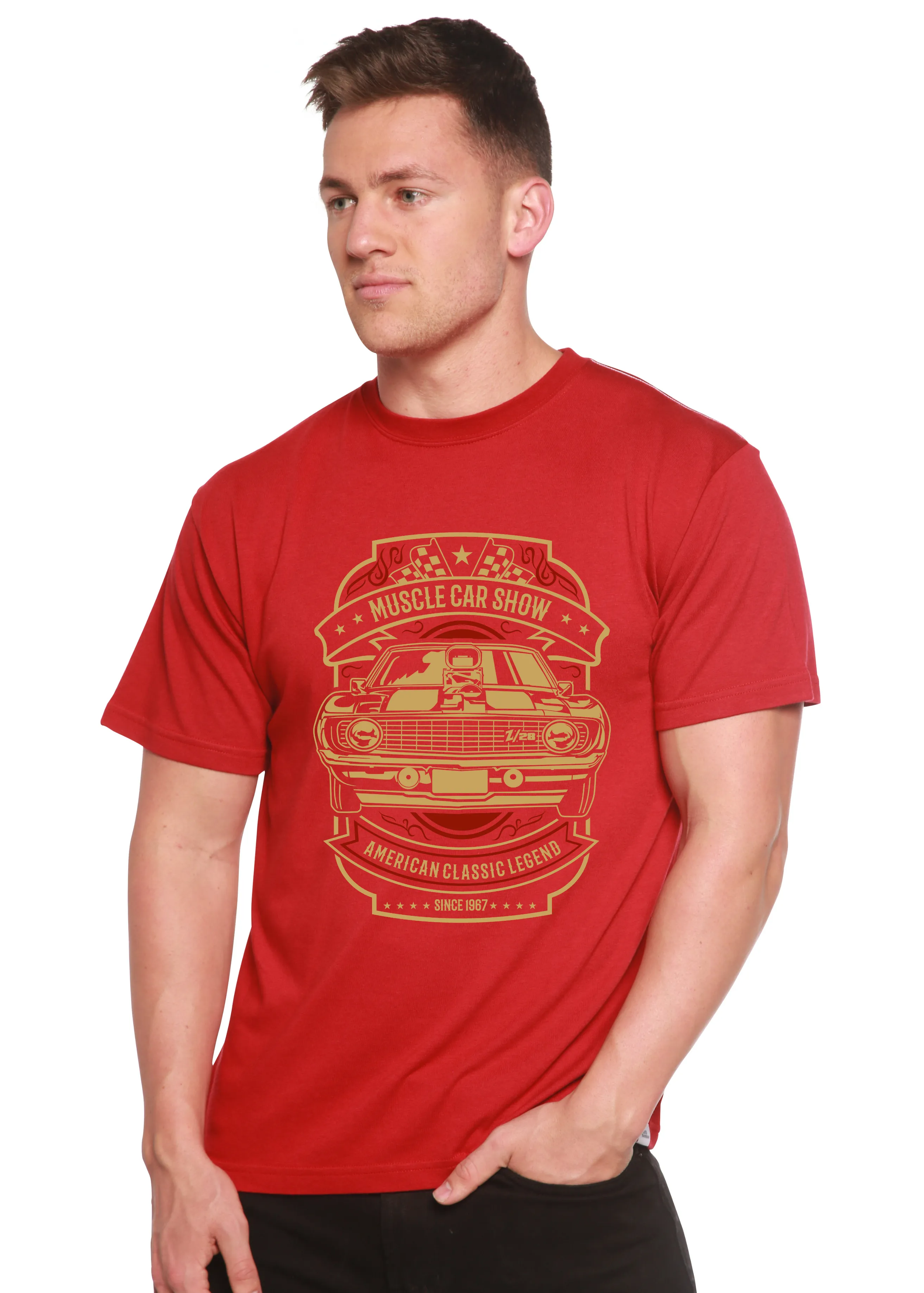 Muscle Car Show Spun Bamboo® Men's Bamboo Viscose/Organic Cotton Short Sleeve Graphic T-Shirt
