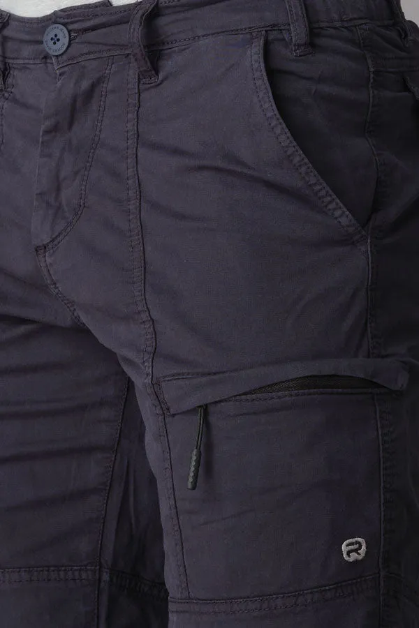 Navy Cotton Cargo Short