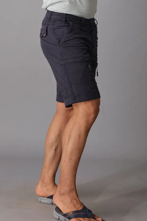 Navy Cotton Cargo Short