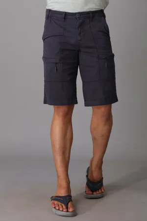 Navy Cotton Cargo Short