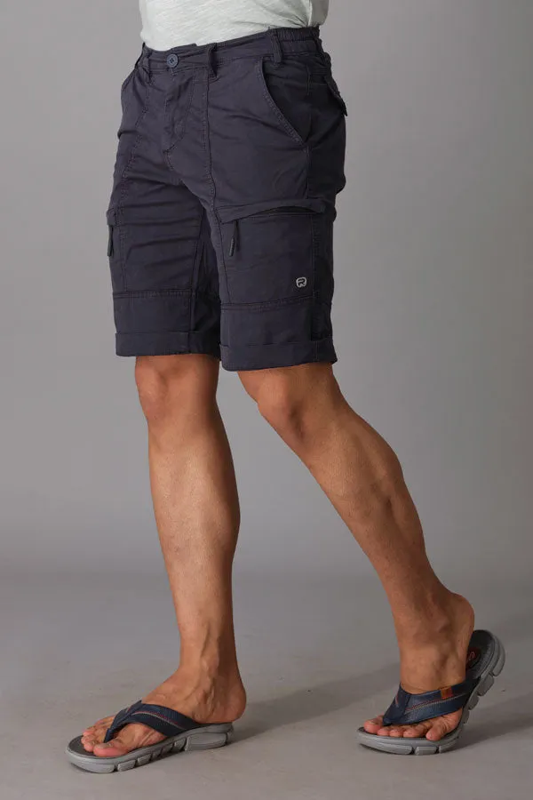 Navy Cotton Cargo Short
