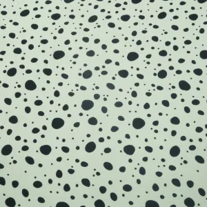 Navy Dots on White Background Printed Crepe Fabric