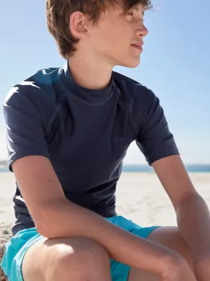 Navy Short Sleeve Rash Vest (1.5-16yrs)