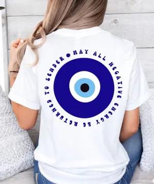 No Bad Vibes Shirt With Evil Eye Print Positive Energy