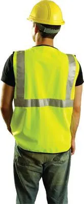 OccuNomix 2X Yellow OccuLux Lightweight Polyester Class 2 Vest With Zipper Front Closure And 2" 3M Scotchlite Reflective Tape Striping