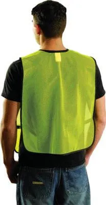 OccuNomix X-Large Hi-Viz Yellow OccuLux Lightweight Polyester And Mesh Non-ANSI Economy Vest With Front Hook And Loop Closure, Side Elastic Straps And 1 Pocket
