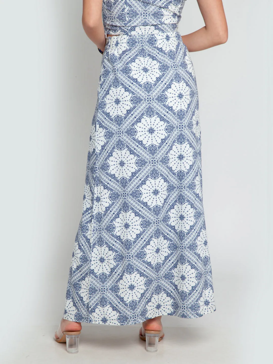 Off White Printed Skirts