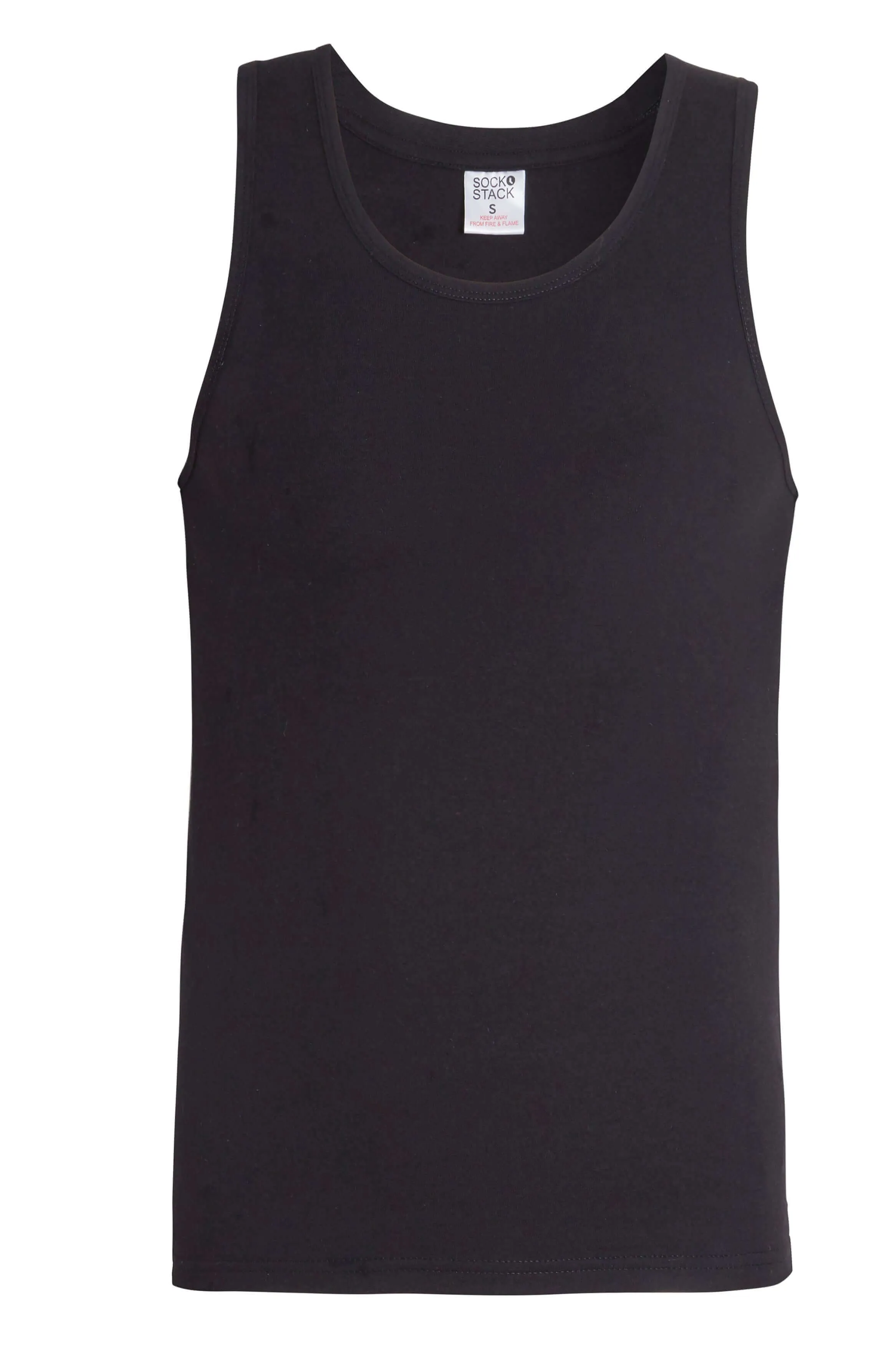 Pack of 6 Men's Cotton Blend Gym Muscle Vests Fitted Lightweight Comfortable Breathable Summer Wear Sizes S to XXL Available in Black Grey Navy White by Sock Stack