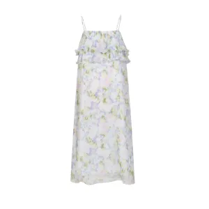 Pink and Green Hot Gold Printed Halter Dress
