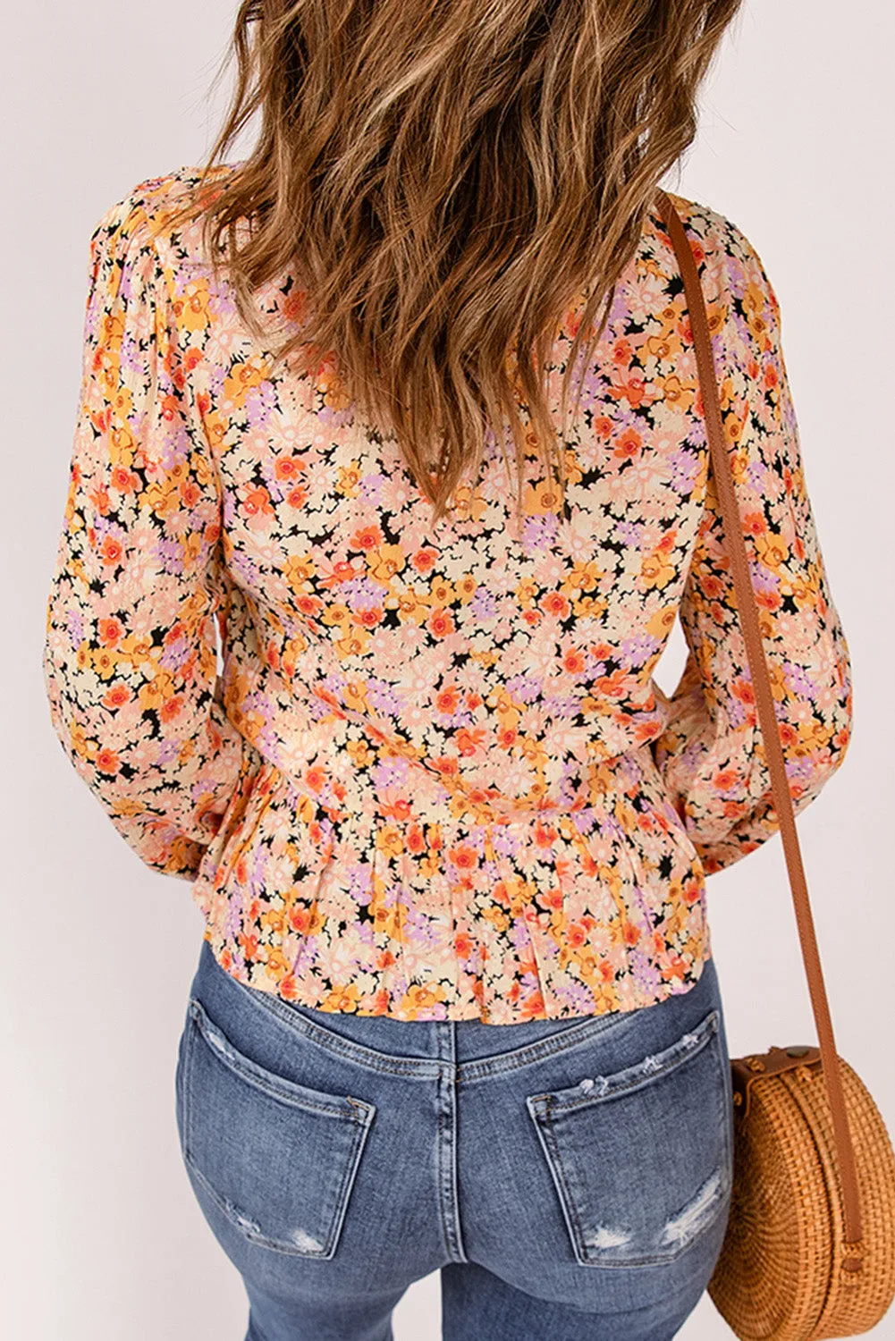 Plunge Peplum Blouse