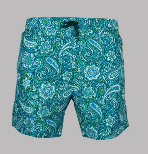 Pretty Green Itchycoo Paisley Swim Shorts Green