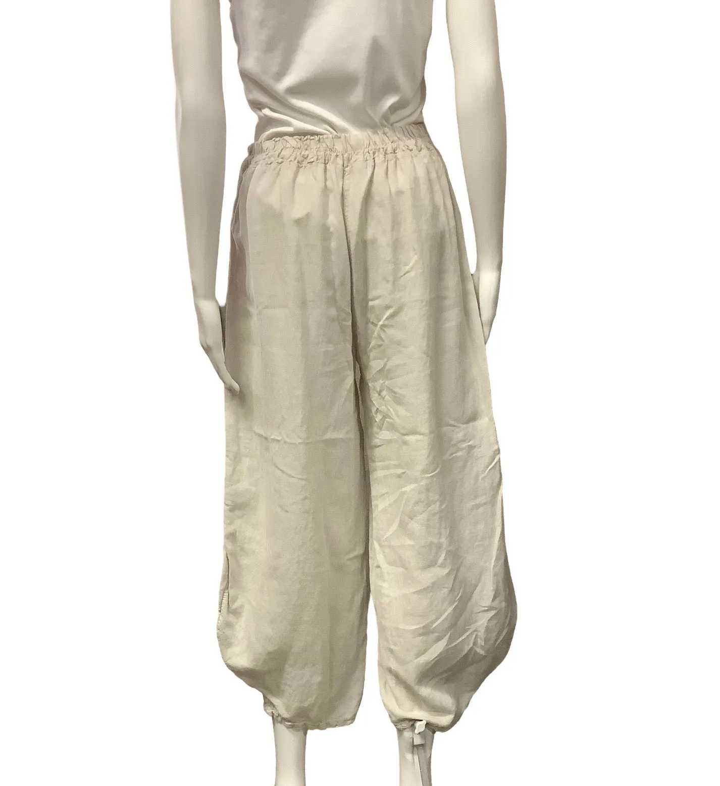 Saga Pant Linen Cropped Made In Italy Size Medium