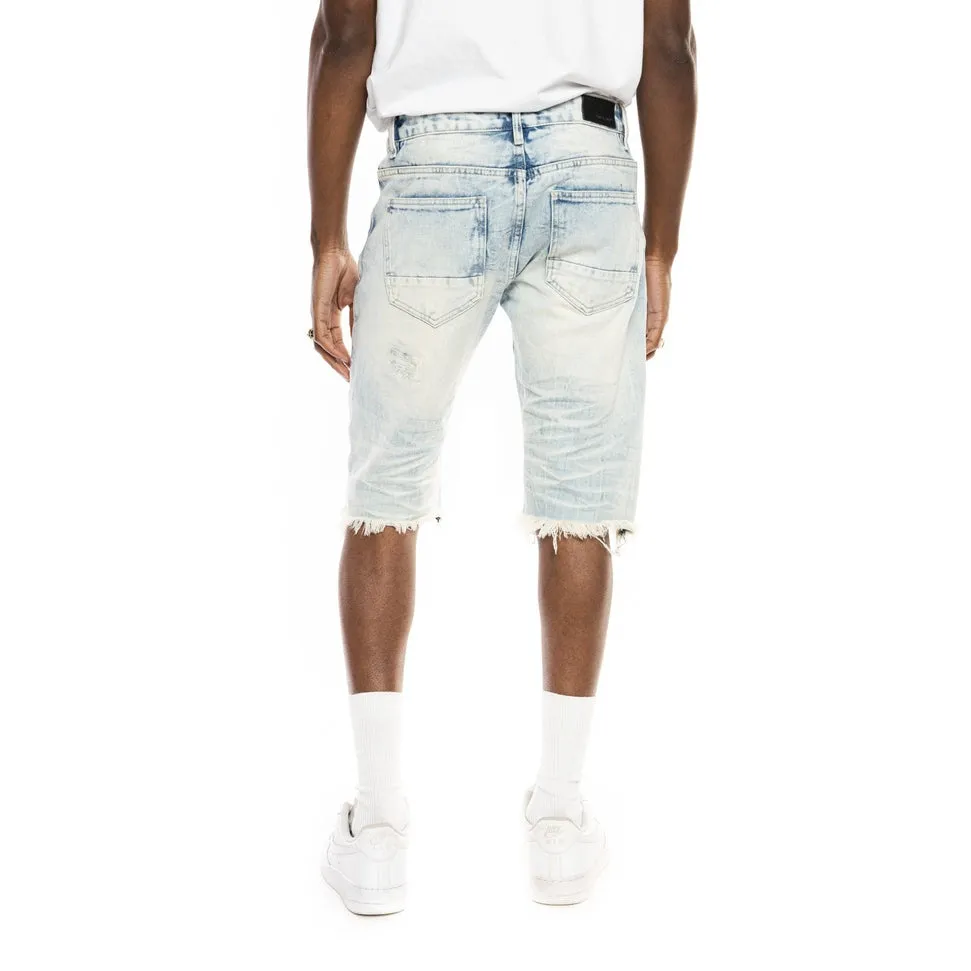 Slim Basic Jean Shorts - Plaster Blue