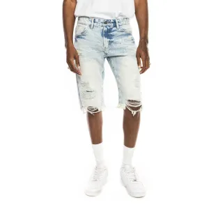 Slim Basic Jean Shorts - Plaster Blue