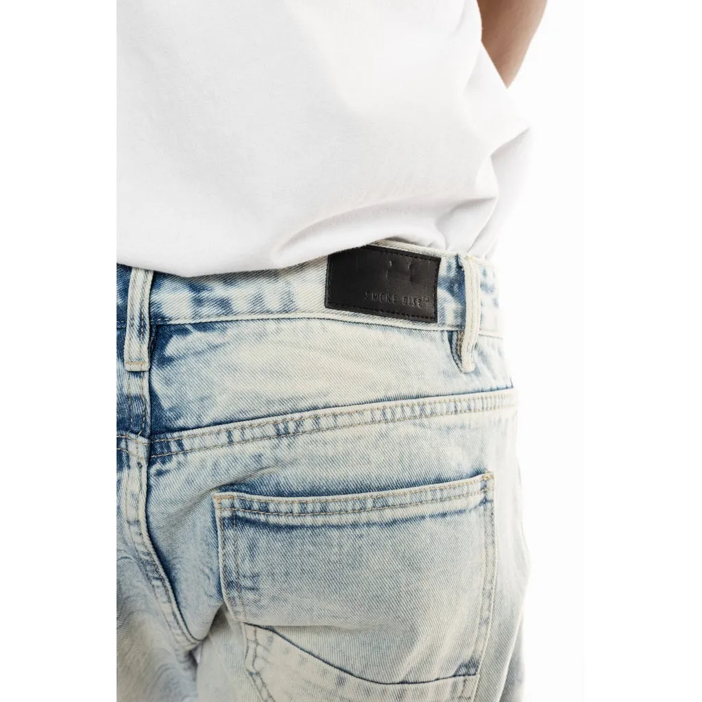Slim Basic Jean Shorts - Plaster Blue