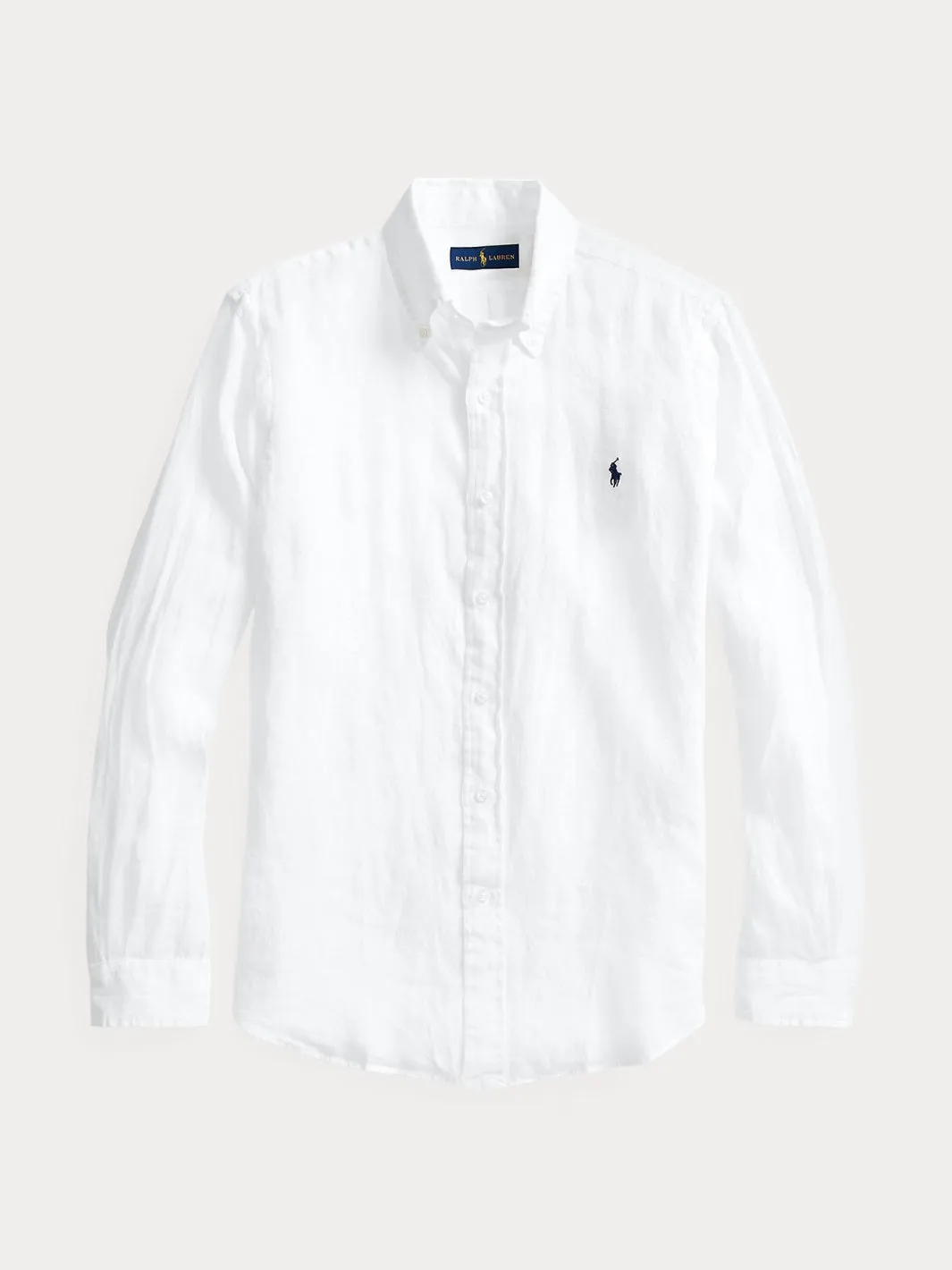 SLIM FIT LINEN SHIRT Hvit