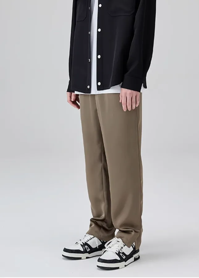 Smooth Satin Side Split Pants